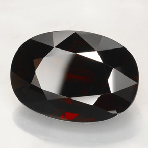 Grenat pyrope rouge naturelle coupe ovale, 42,20 ct, IF