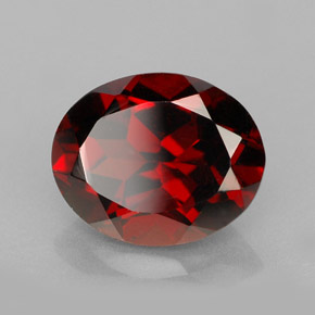 Grenat pyrope rouge naturelle coupe ovale, 3,07 ct, VVS-VS