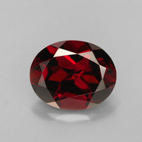 Grenat pyrope rouge naturelle coupe ovale, 3,36 ct, VS