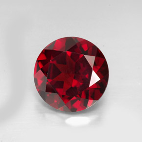 Grenat pyrope rouge naturelle coupe roude, 3,40 ct, VVS-VS