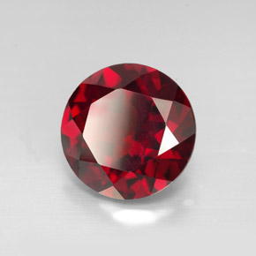 Grenat pyrope rouge naturelle coupe roude, 3,40 ct, VVS-VS