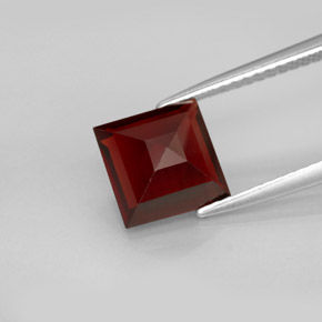 Grenat pyrope rouge naturelle carré, 2,88 ct, VS