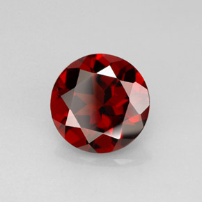 Grenat pyrope rouge naturelle coupe roude, 2,92 ct, VS