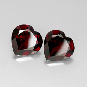 Achetez naturel ct rouge grenat pyrope gems, forme de coeur, en provenance mozambique chez gemselect. en stock, livraison internationale!