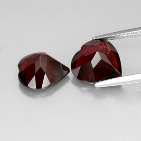 Achetez naturel ct rouge grenat pyrope gems, forme de coeur, en provenance mozambique chez gemselect. en stock, livraison internationale!