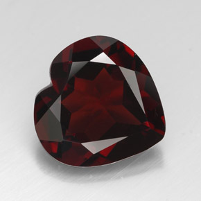 Grenat pyrope rouge naturelle forme de coeur, 3,51 ct, VVS-VS