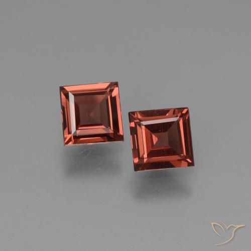 1.37ctw Naturel Brique rouge Grenat pyrope, Carré, VS
