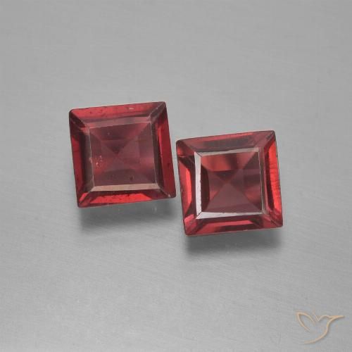 1.46ctw Naturel Rouge écarlate Grenat pyrope, Carré, VS
