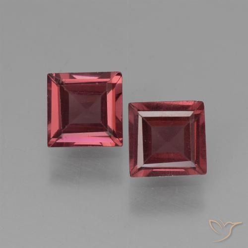 1.33ctw Naturel Rouge écarlate Grenat pyrope, Carré, VVS-VS