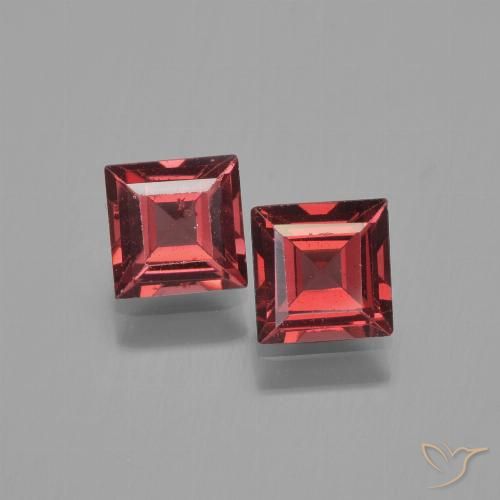 1.48ctw Naturel Vin rouge profond Grenat pyrope, Carré, VS