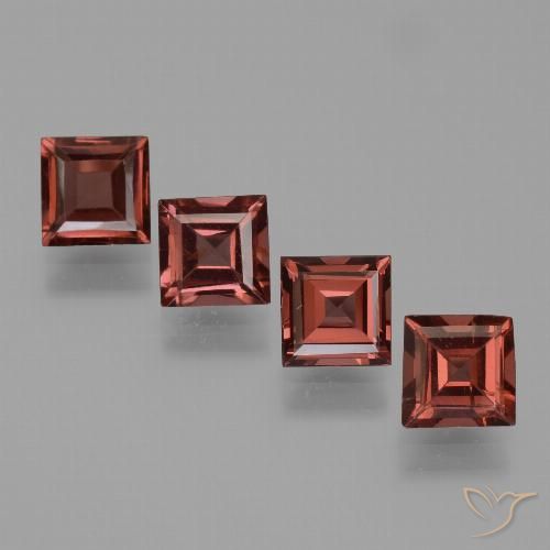 3.26ctw Naturel Rouge écarlate Grenat pyrope, Carré, VS