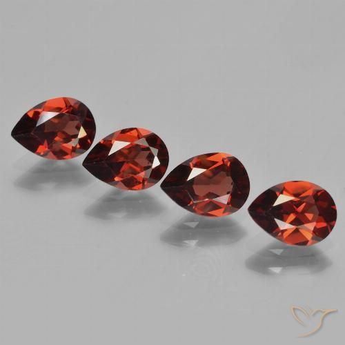 3.18ctw Naturel Rouge vif Grenat pyrope, En forme de poire, VVS-VS