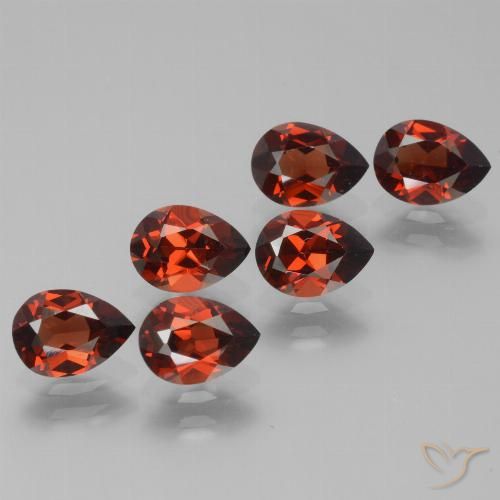 5.48ctw Naturel Rouge vif Grenat pyrope, En forme de poire, VVS-VS