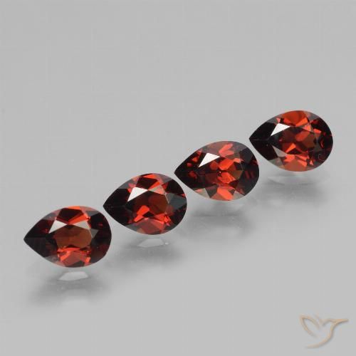 3.62ctw Naturel Rouge groseille Grenat pyrope, En forme de poire, VVS-VS