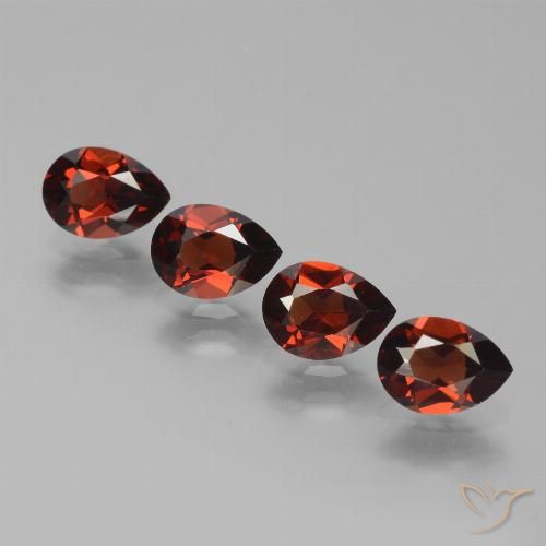 3.72ctw Naturel Rouge groseille Grenat pyrope, En forme de poire, VVS-VS