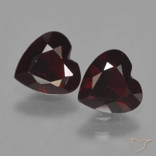 1.49ctw Naturel Rouge foncé Grenat pyrope, Cœur, VVS-VS