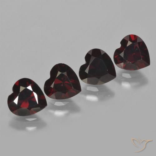 3.82ctw Naturel Rouge foncé Grenat pyrope, Cœur, VVS-VS