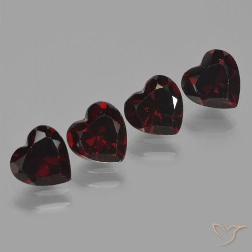 3.81ctw Naturel Rouge noirâtre Grenat pyrope, Cœur, VVS-VS
