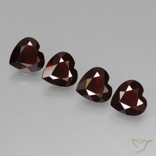 2.84ctw Naturel Rouge foncé Grenat pyrope, Cœur, VVS-VS