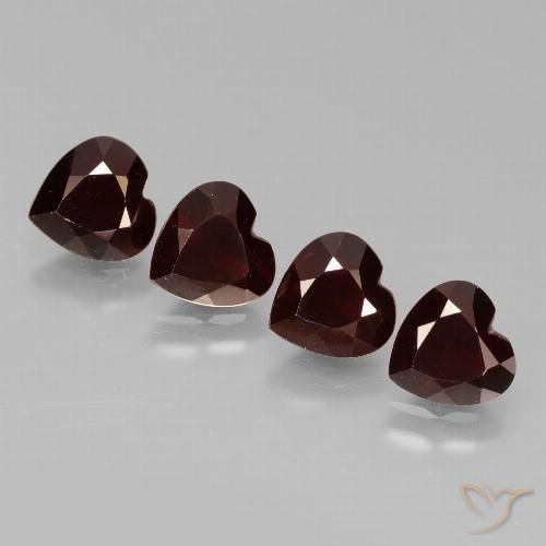 3.50ctw Naturel Rouge foncé Grenat pyrope, Cœur, VVS-VS