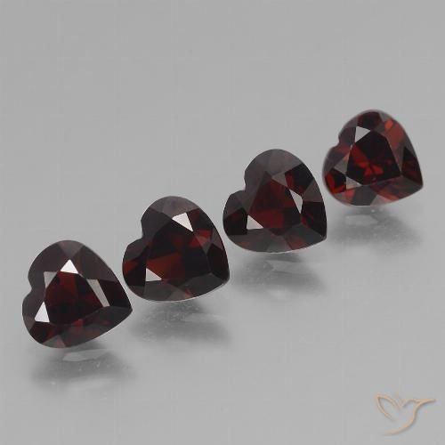 3.32ctw Naturel Rouge foncé Grenat pyrope, Cœur, VVS-VS