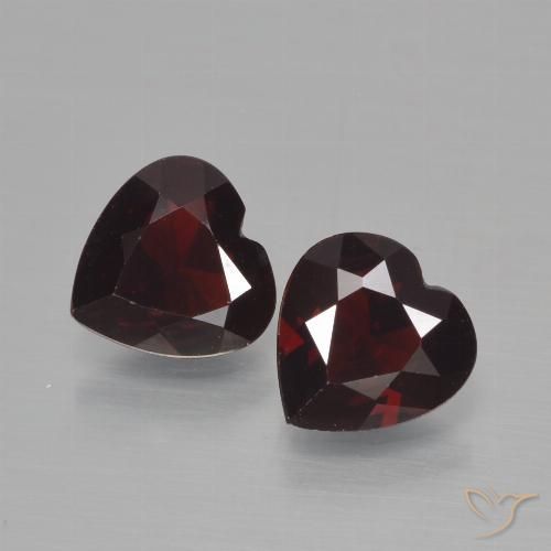 1.52ctw Naturel Rouge noirâtre Grenat pyrope, Cœur, VVS-VS