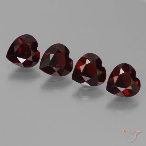 3.02ctw Naturel Rouge noirâtre Grenat pyrope, Cœur, VVS-VS