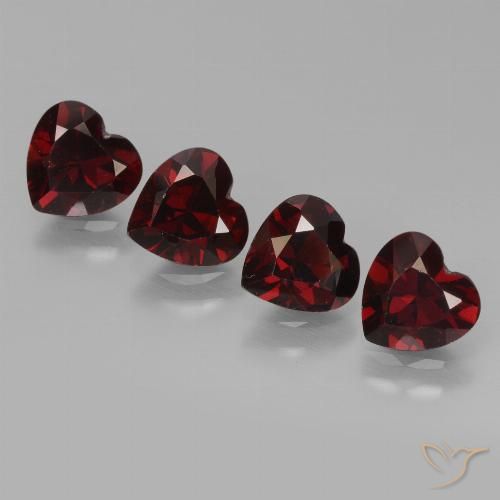 3.29ctw Naturel Rouge sang profond Grenat pyrope, Cœur, VVS-VS