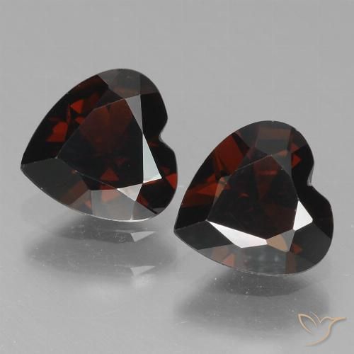 1.68ctw Naturel Rouge noirâtre Grenat pyrope, Cœur, VVS-VS