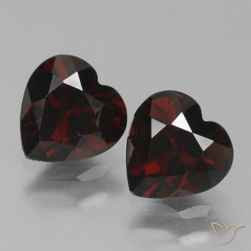 1.77ctw Naturel Rouge noirâtre Grenat pyrope, Cœur, VVS-VS
