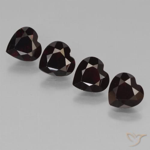 3.25ctw Naturel Rouge noirâtre Grenat pyrope, Cœur, VVS-VS