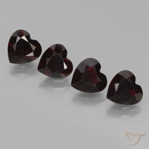 3.23ctw Naturel Rouge noirâtre Grenat pyrope, Cœur, VVS-VS