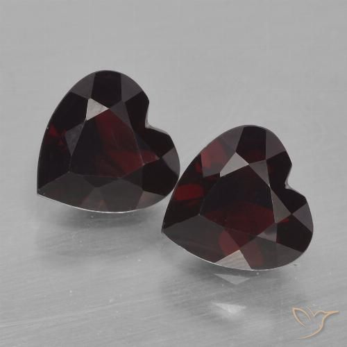 1.63ctw Naturel Rouge noirâtre Grenat pyrope, Cœur, VVS-VS