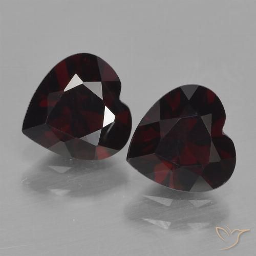 1.82ctw Naturel Rouge foncé Grenat pyrope, Cœur, VVS-VS