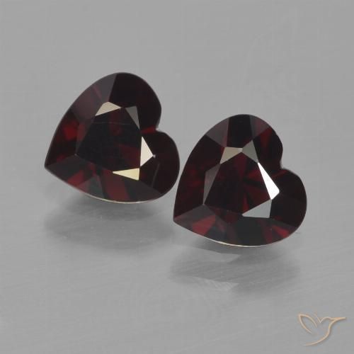 1.73ctw Naturel Rouge noirâtre Grenat pyrope, Cœur, VVS-VS