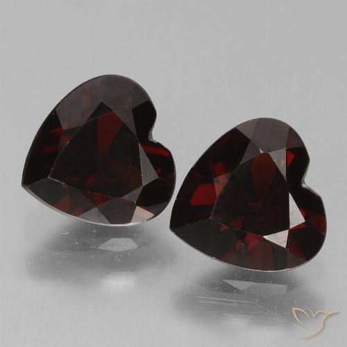 1.80ctw Naturel Rouge noirâtre Grenat pyrope, Cœur, VVS-VS