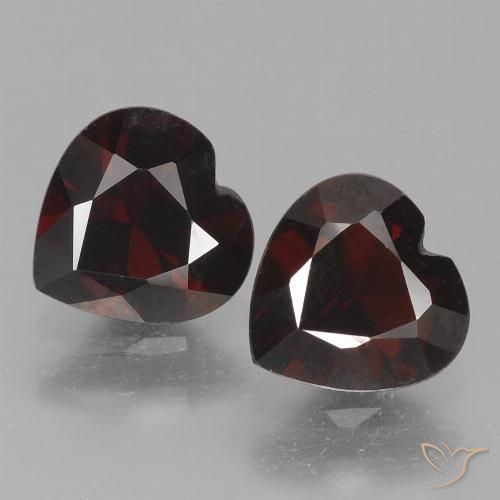 1.78ctw Naturel Rouge noirâtre Grenat pyrope, Cœur, VVS-VS