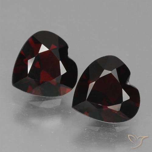 1.64ctw Naturel Rouge noirâtre Grenat pyrope, Cœur, VVS-VS