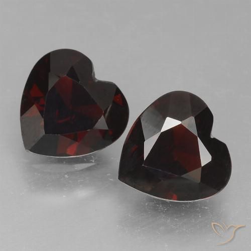 1.66ctw Naturel Rouge noirâtre Grenat pyrope, Cœur, VVS-VS
