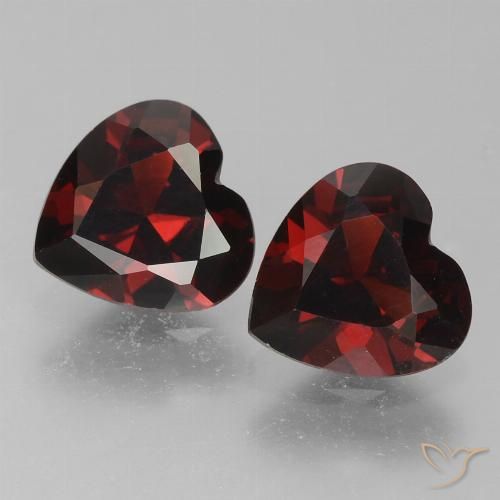 1.57ctw Naturel Rouge foncé Grenat pyrope, Cœur, VVS-VS