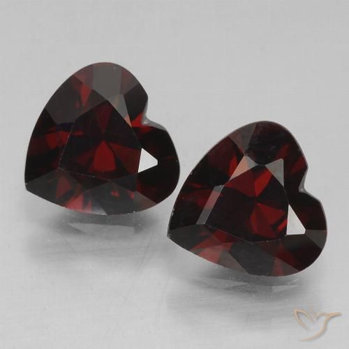 1.75ctw Naturel Rouge noirâtre Grenat pyrope, Cœur, VVS-VS