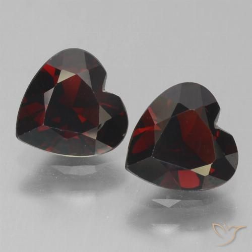 1.71ctw Naturel Rouge noirâtre Grenat pyrope, Cœur, VVS-VS