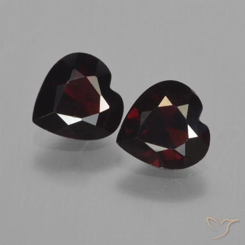 1.63ctw Naturel Rouge noirâtre Grenat pyrope, Cœur, VVS-VS