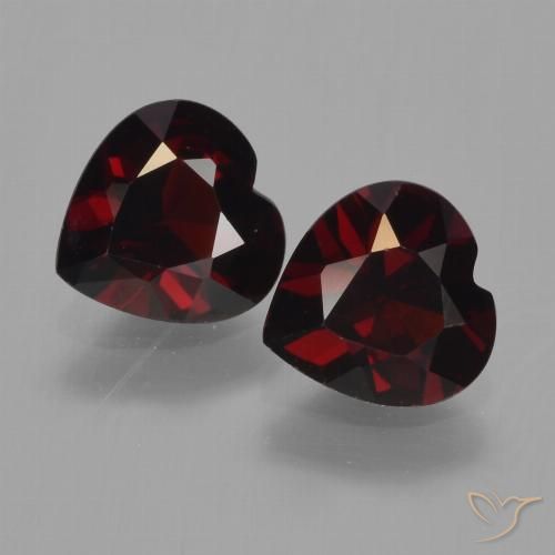 1.65ctw Naturel Rouge noirâtre Grenat pyrope, Cœur, VVS-VS