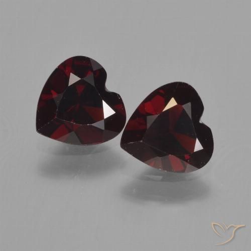 1.55ctw Naturel Rouge foncé Grenat pyrope, Cœur, VVS-VS