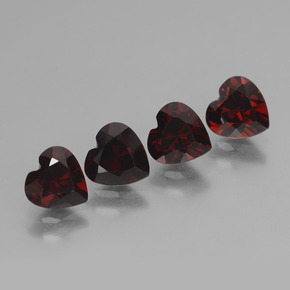 Achetez naturel 3,86ct rouge grenat pyrope gems, forme de coeur, en provenance mozambique chez gemselect. en stock, livraison internationale!
