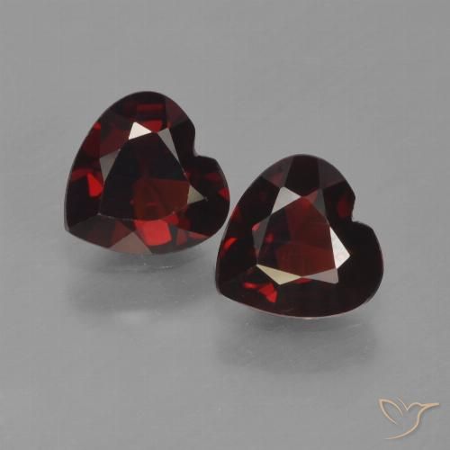 1.64ctw Naturel Rouge foncé Grenat pyrope, Cœur, VVS-VS