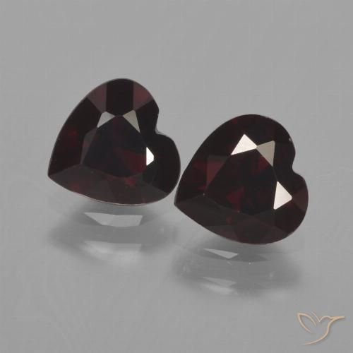 1.75ctw Naturel Rouge noirâtre Grenat pyrope, Cœur, VVS-VS