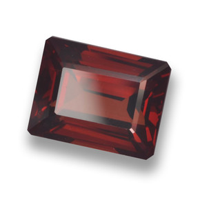Grenat pyrope rouge naturelle taille émeraude, 3,38 ct, VVS
