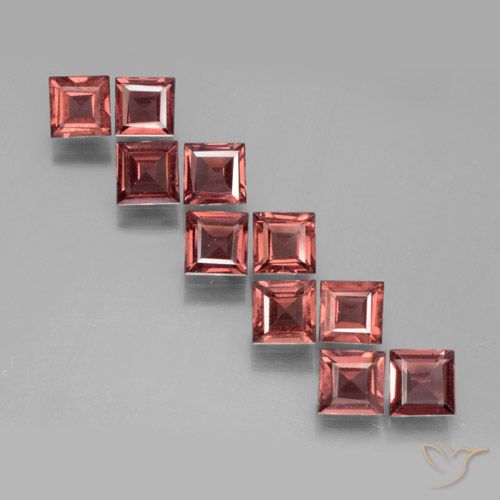 3.65ctw Naturel Rouge léger Grenat pyrope, Carré, VS